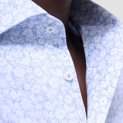 Bugatchi Devon Floral OoohCotton® Shirt Classic Blue