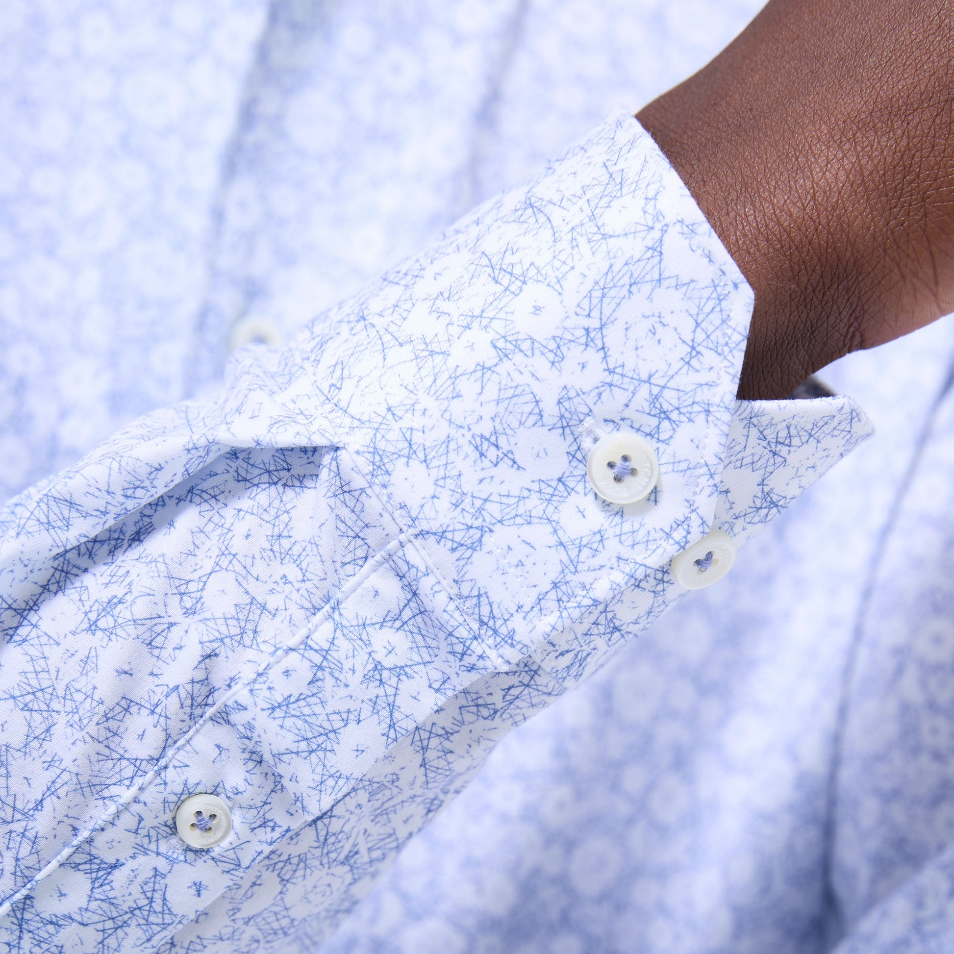 Bugatchi Devon Floral OoohCotton® Shirt Classic Blue