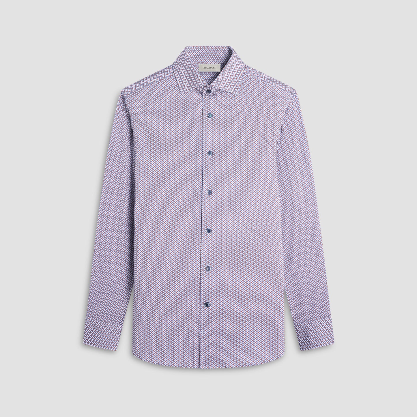 Bugatchi Devon Herringbone OoohCotton® Shirt Jaffa