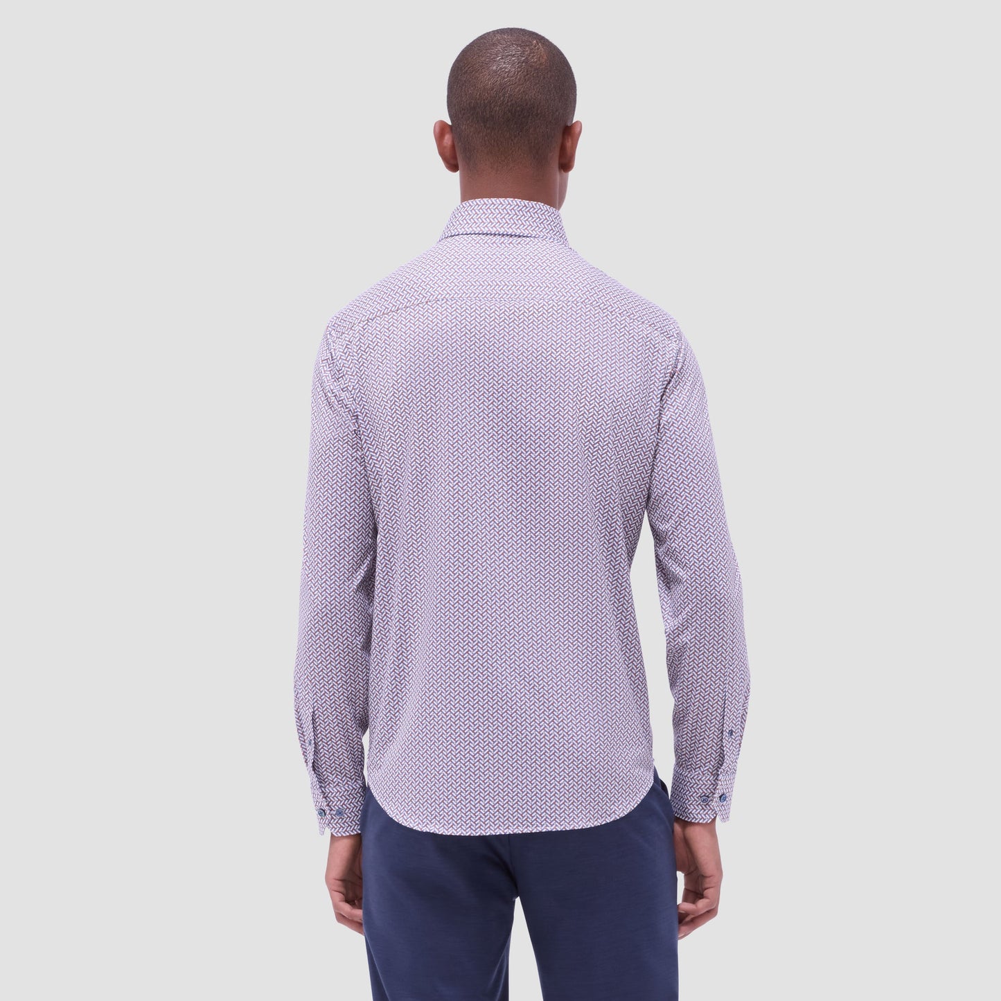 Bugatchi Devon Herringbone OoohCotton® Shirt Jaffa