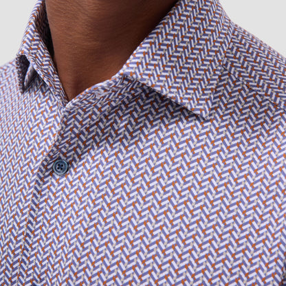 Bugatchi Devon Herringbone OoohCotton® Shirt Jaffa