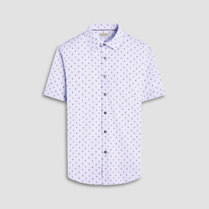 Bugatchi Miles Toucan OoohCotton® Short-Sleeve Shirt Cement