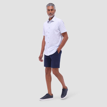 Bugatchi Miles Toucan OoohCotton® Short-Sleeve Shirt Cement