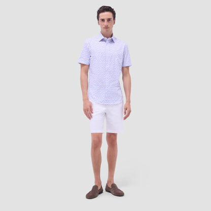 Bugatchi Miles Flamingo OoohCotton® Short-Sleeve Shirt Pink