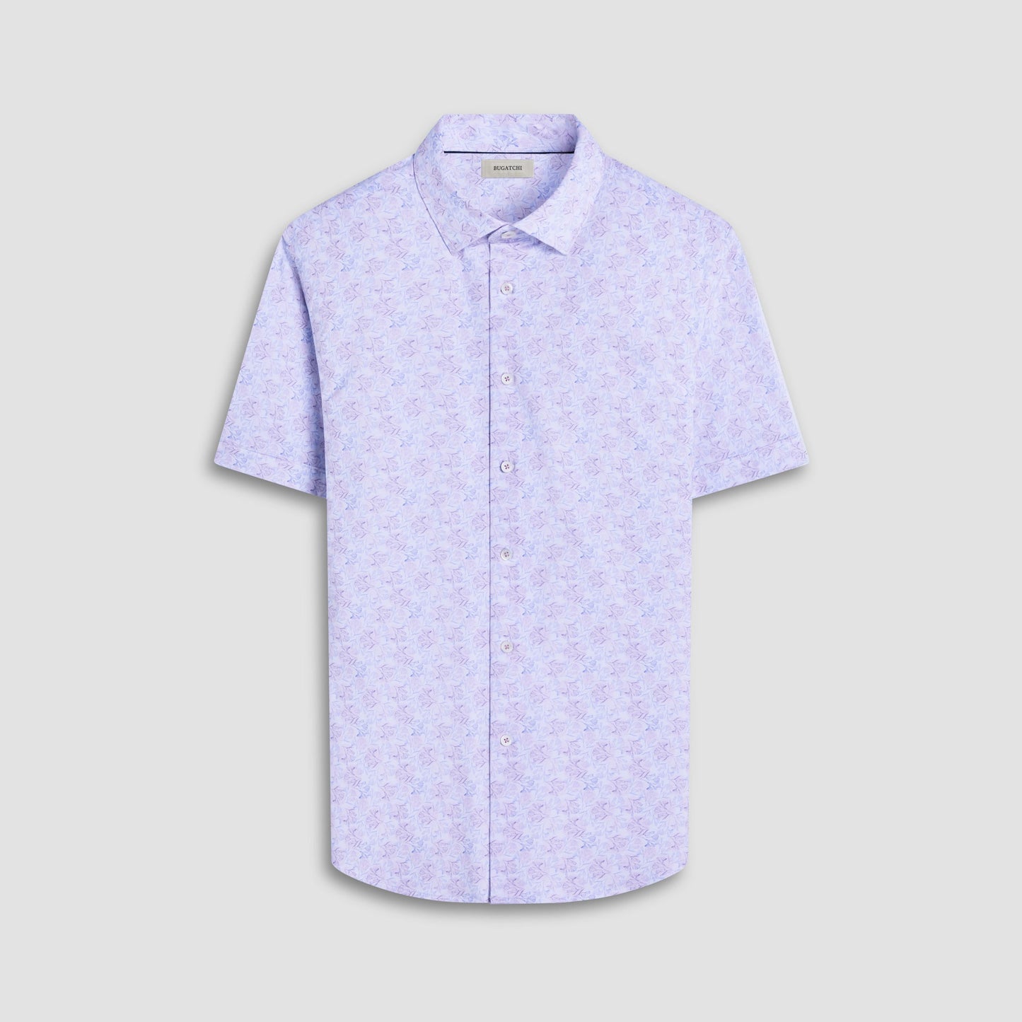 Bugatchi Miles Floral OoohCotton® Short-Sleeve Shirt Dusty Pink