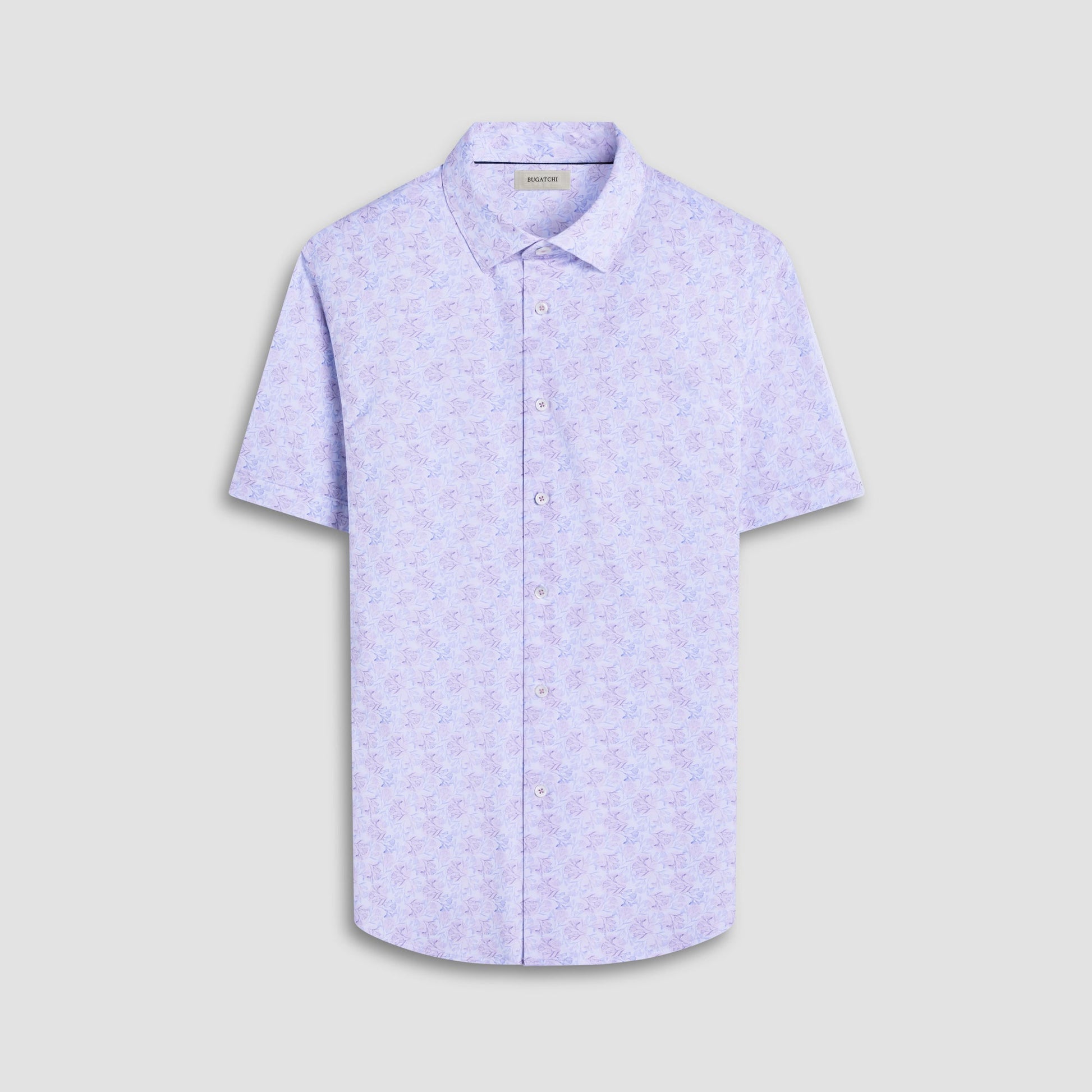 Bugatchi Miles Floral OoohCotton® Short-Sleeve Shirt Dusty Pink