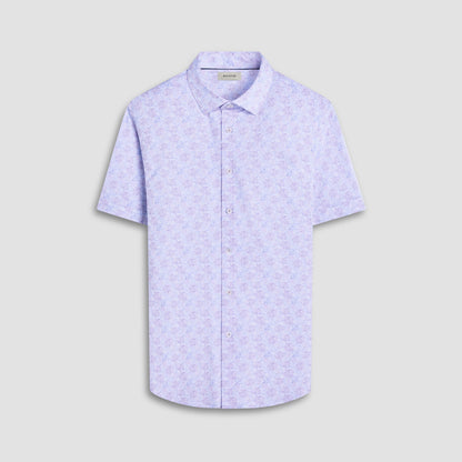 Bugatchi Miles Floral OoohCotton® Short-Sleeve Shirt Dusty Pink