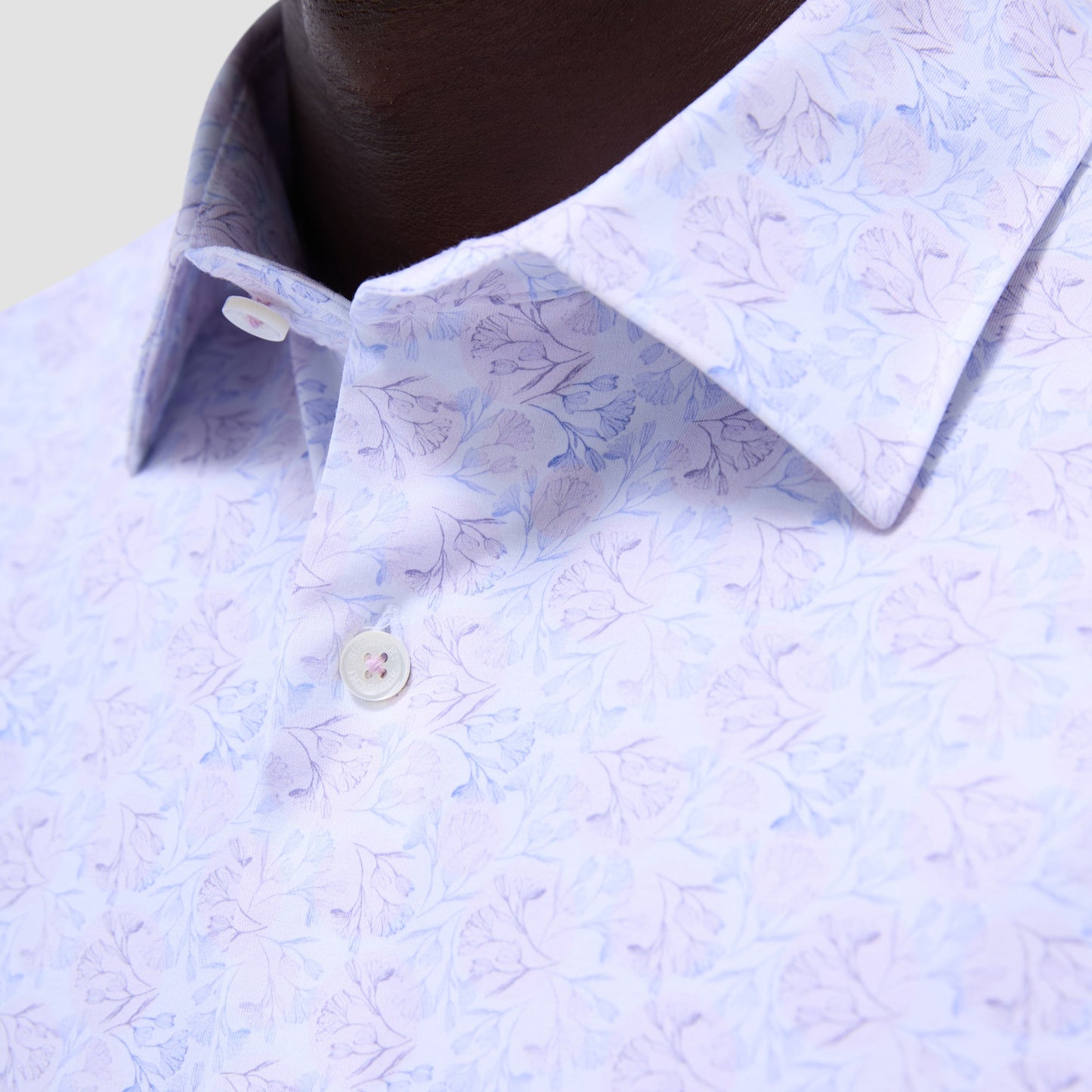 Bugatchi Miles Floral OoohCotton® Short-Sleeve Shirt Dusty Pink