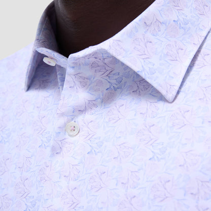 Bugatchi Miles Floral OoohCotton® Short-Sleeve Shirt Dusty Pink