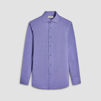 Bugatchi Devon Geometric OoohCotton® Shirt Lilac