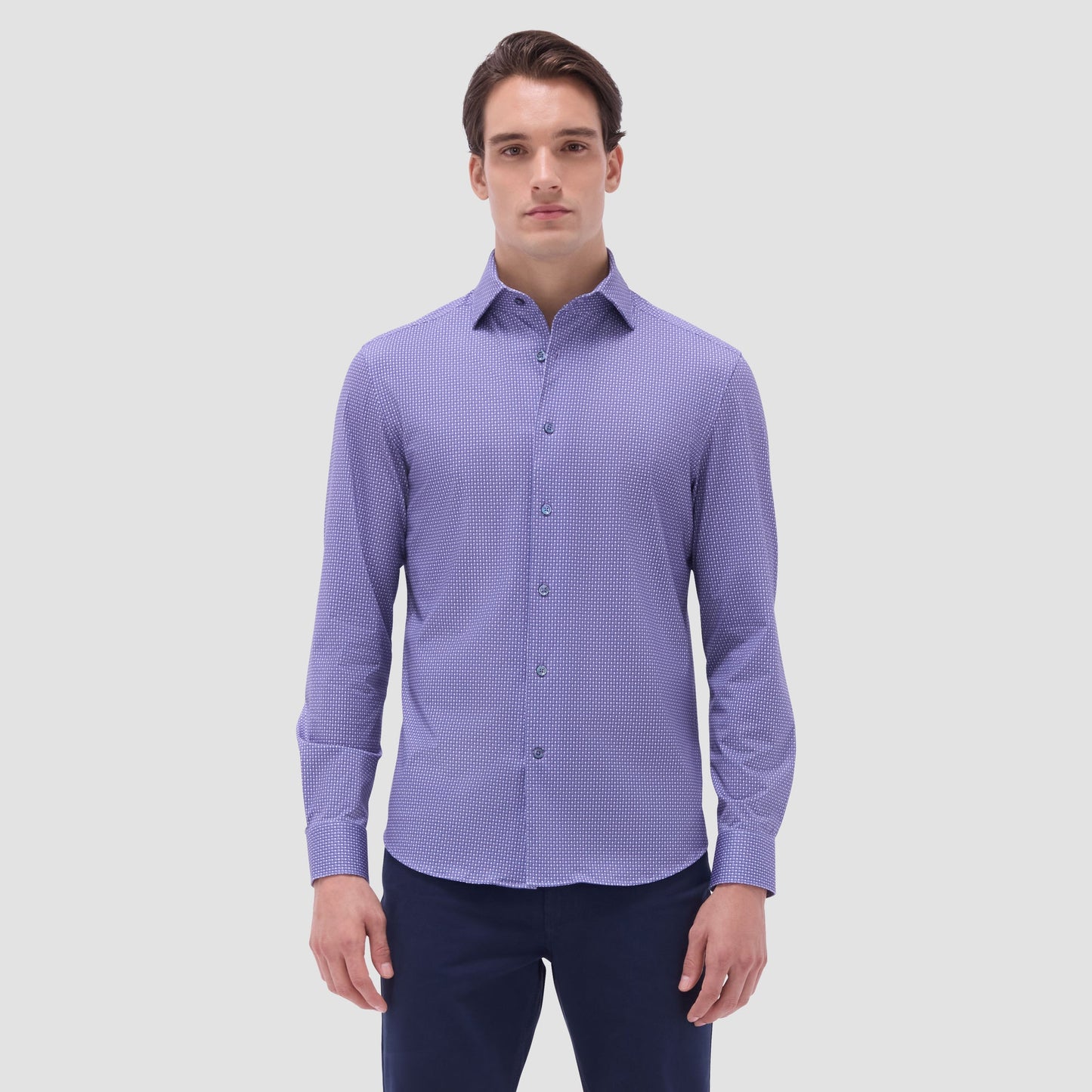 Bugatchi Devon Geometric OoohCotton® Shirt Lilac