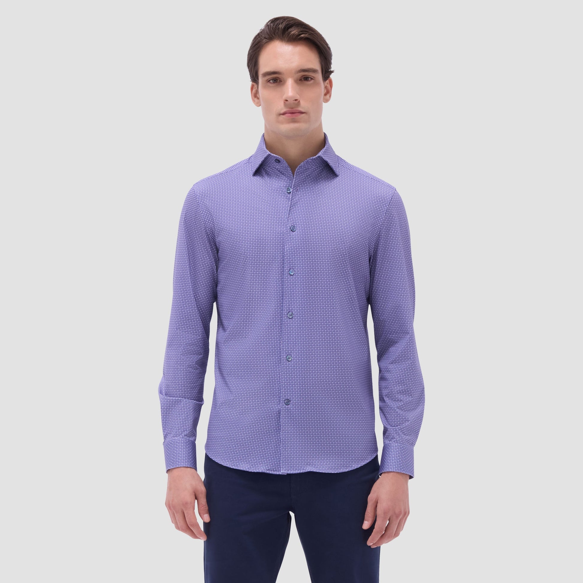 Bugatchi Devon Geometric OoohCotton® Shirt Lilac