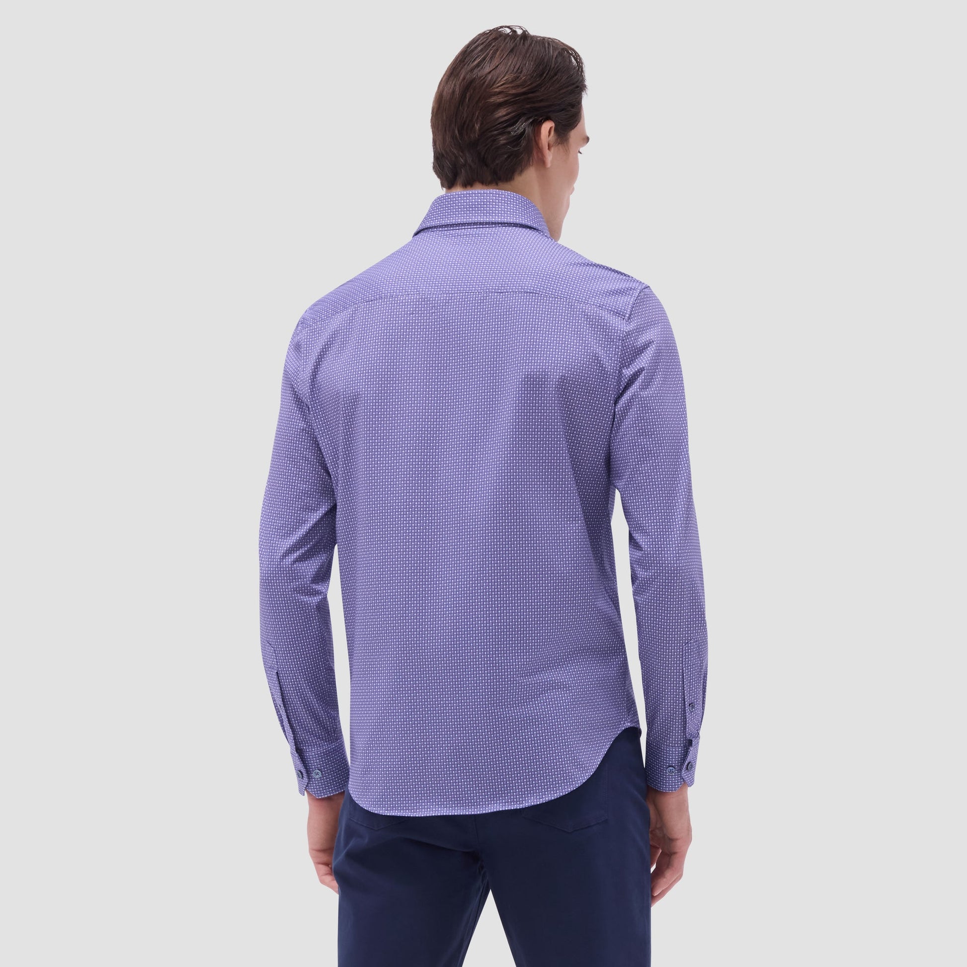 Bugatchi Devon Geometric OoohCotton® Shirt Lilac