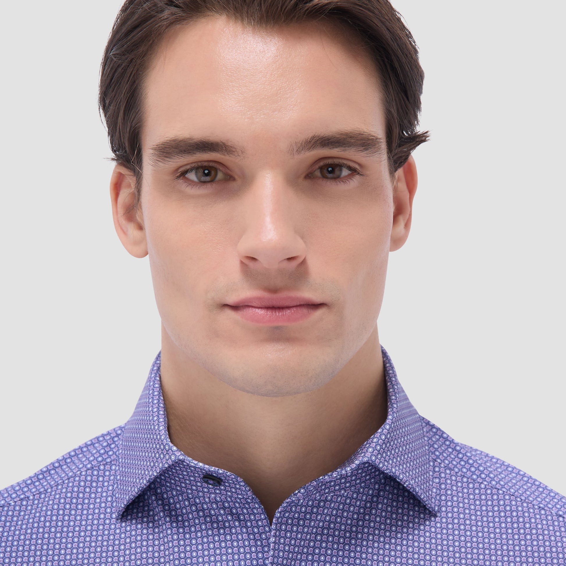 Bugatchi Devon Geometric OoohCotton® Shirt Lilac
