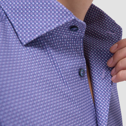Bugatchi Devon Geometric OoohCotton® Shirt Lilac