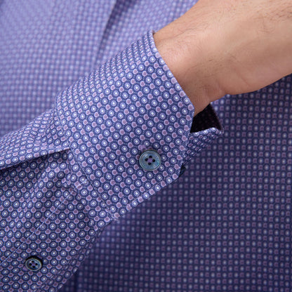 Bugatchi Devon Geometric OoohCotton® Shirt Lilac