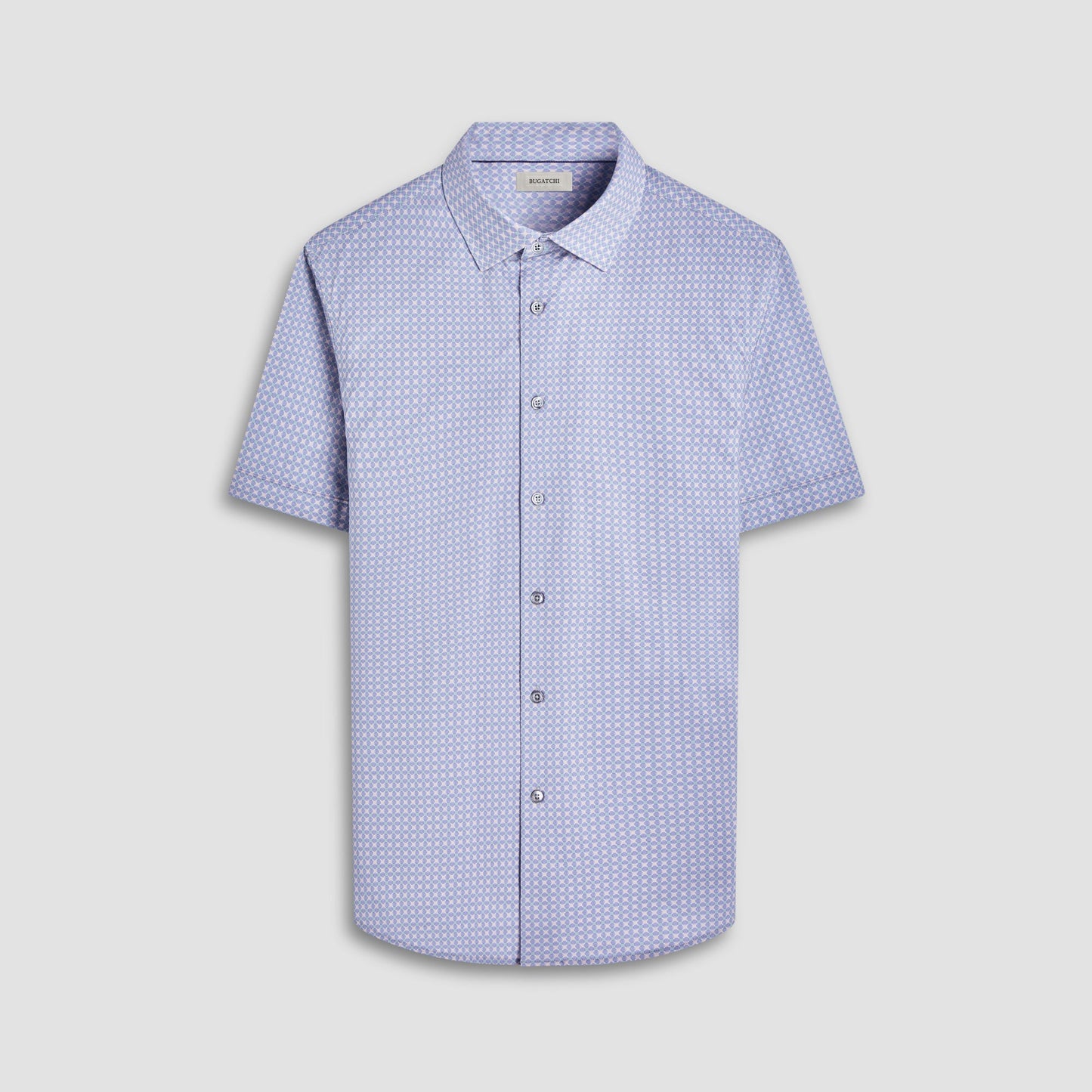 Bugatchi Miles Geometric OoohCotton® Short-Sleeve Shirt Mint