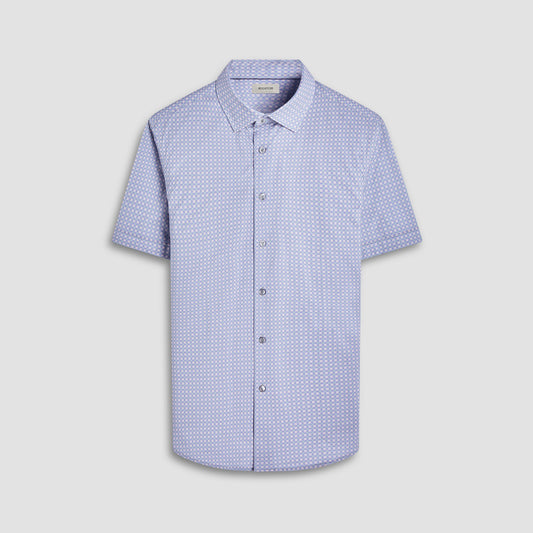 Bugatchi Miles Geometric OoohCotton® Short-Sleeve Shirt Mint