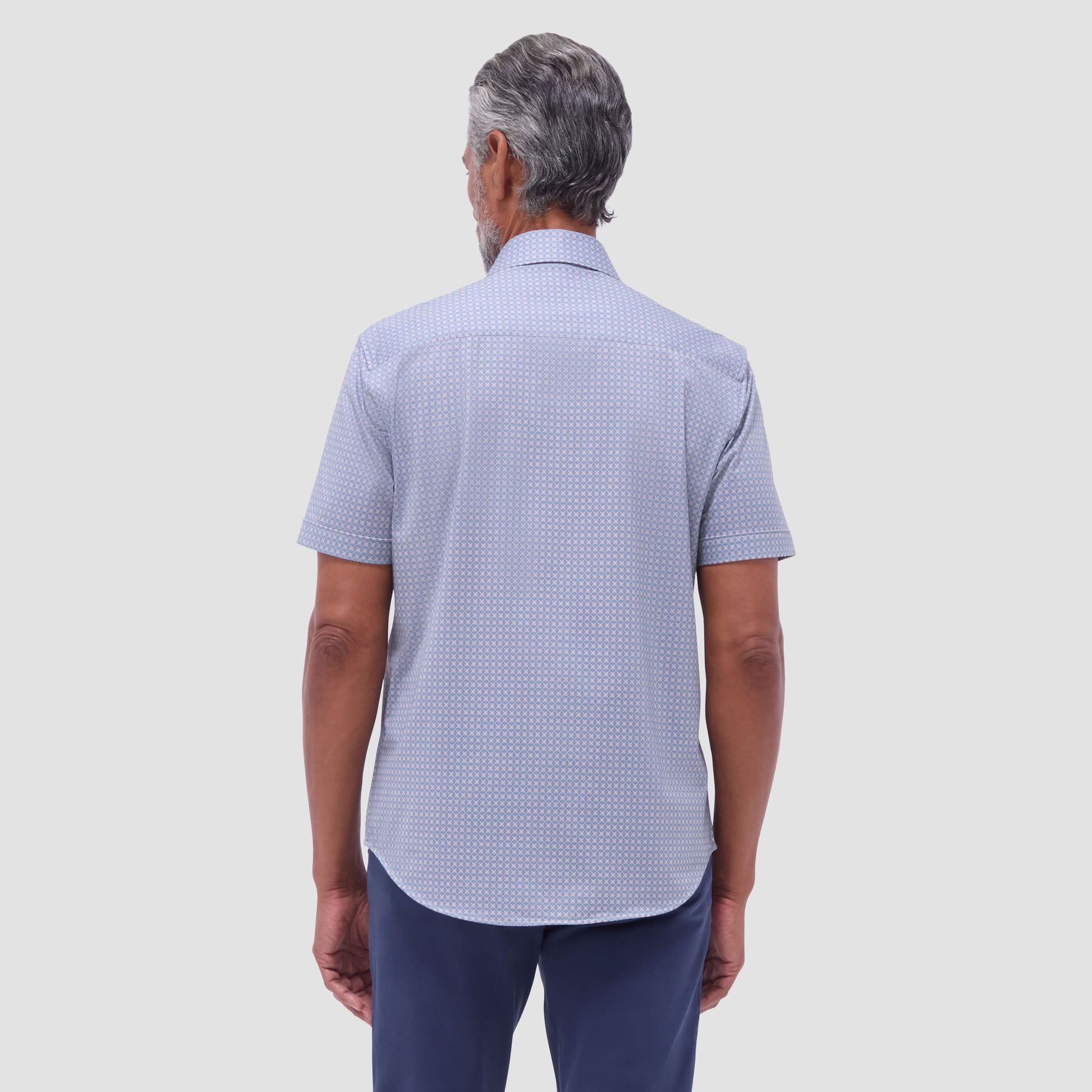 Bugatchi Miles Geometric OoohCotton® Short-Sleeve Shirt Mint
