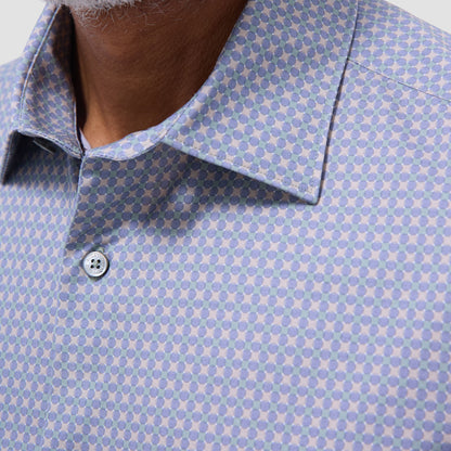 Bugatchi Miles Geometric OoohCotton® Short-Sleeve Shirt Mint