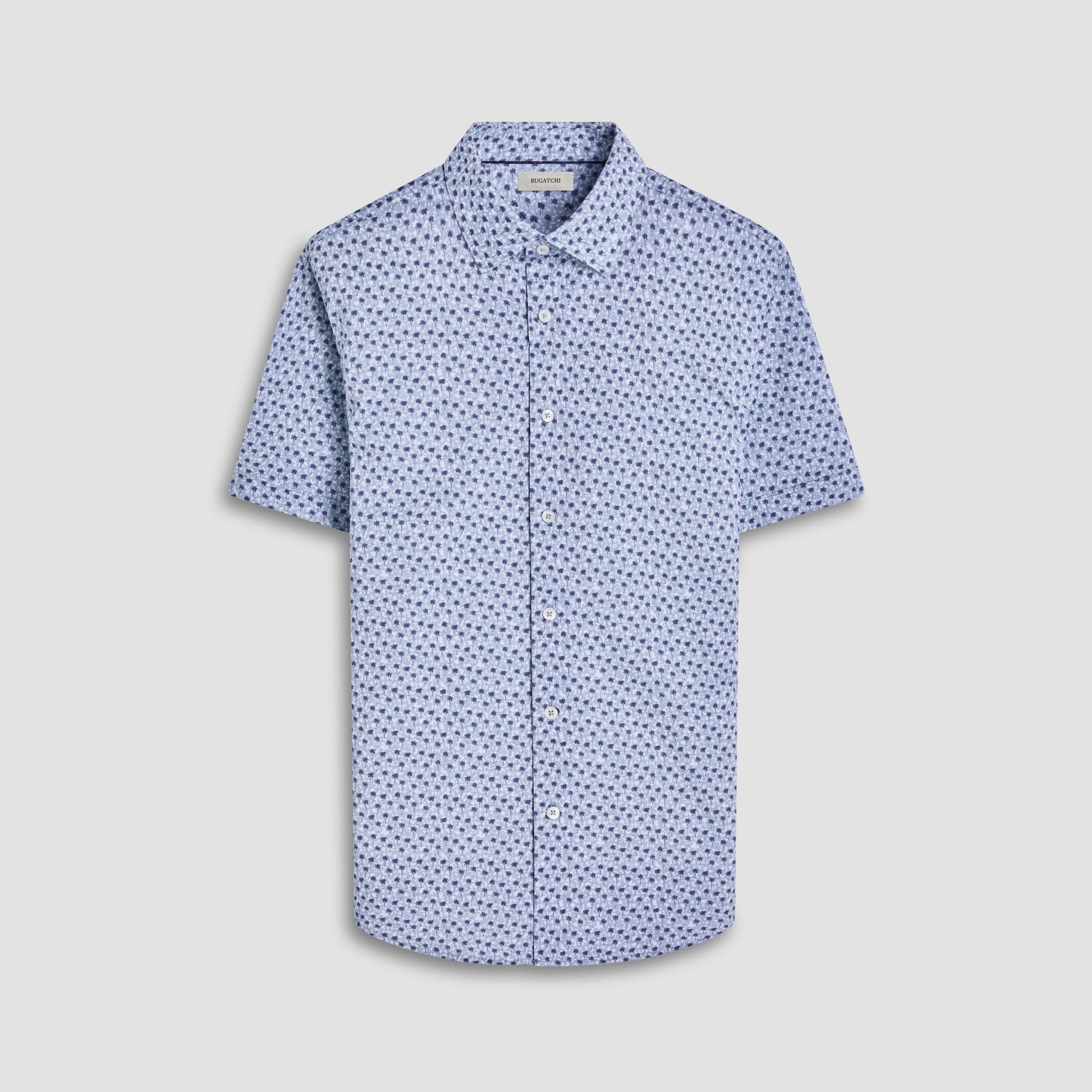 Bugatchi Miles Palm Tree OoohCotton® Short-Sleeve Shirt Mint