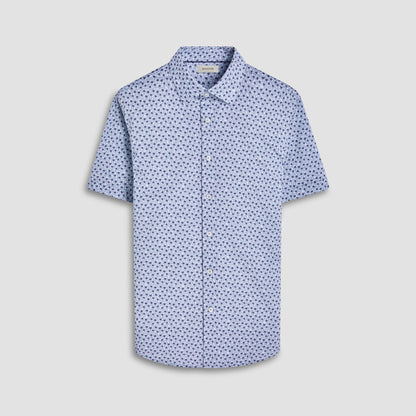 Bugatchi Miles Palm Tree OoohCotton® Short-Sleeve Shirt Mint