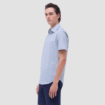 Bugatchi Miles Palm Tree OoohCotton® Short-Sleeve Shirt Mint