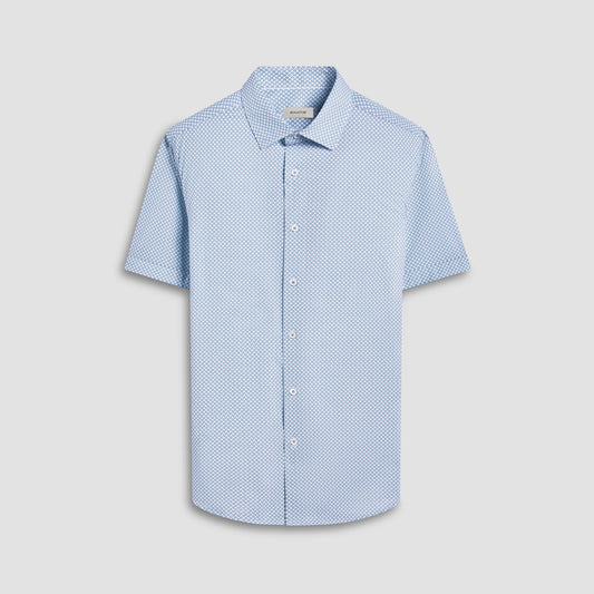 Bugatchi Miles Geometric OoohCotton® Short-Sleeve Shirt Mint