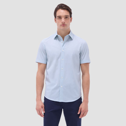 Bugatchi Miles Geometric OoohCotton® Short-Sleeve Shirt Mint