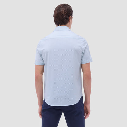 Bugatchi Miles Geometric OoohCotton® Short-Sleeve Shirt Mint