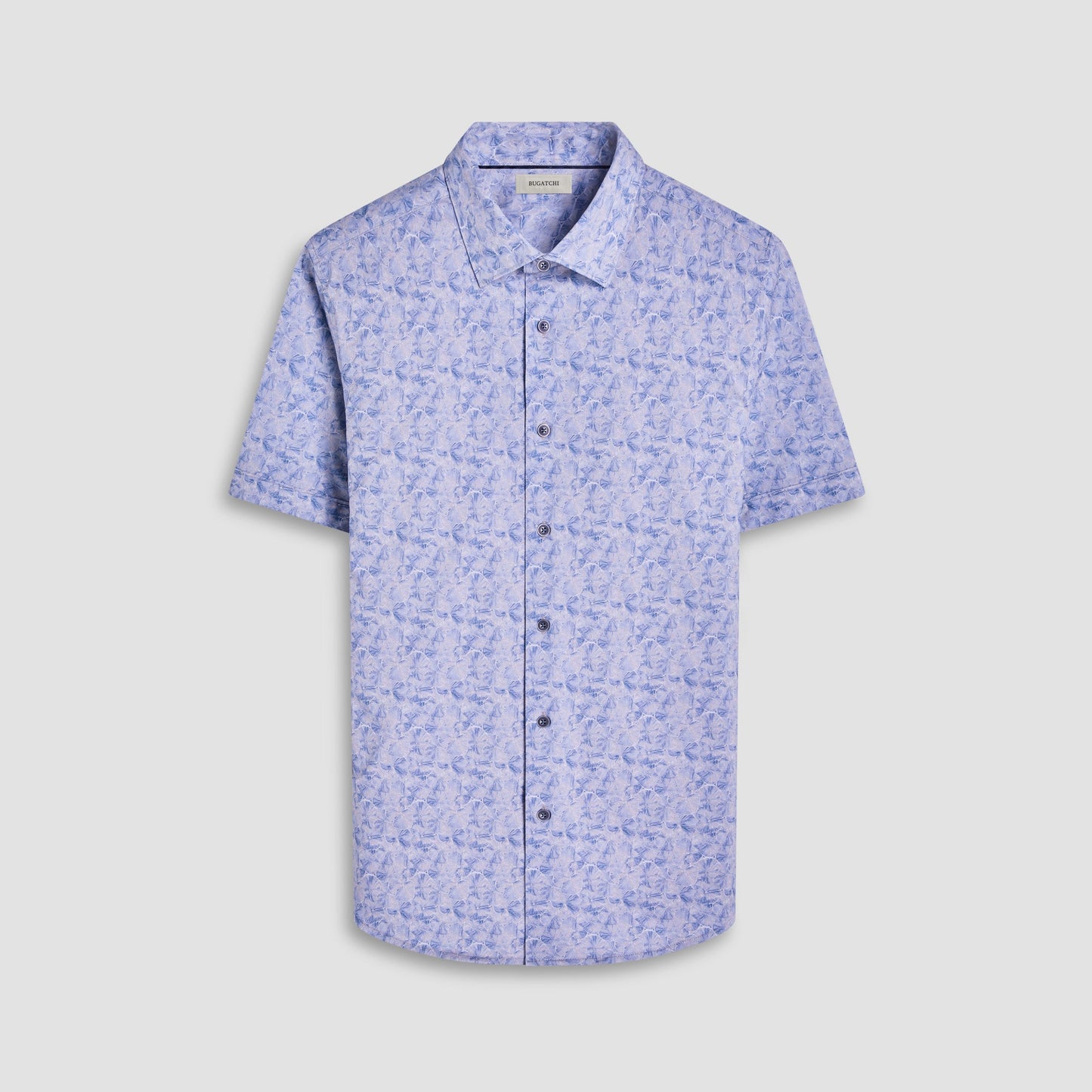 Bugatchi Miles Floral OoohCotton® Short-Sleeve Shirt Cobalt