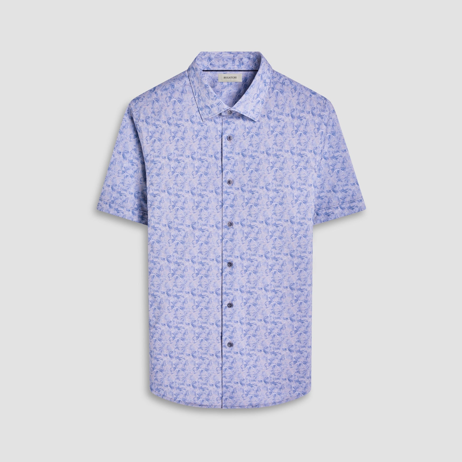 Bugatchi Miles Floral OoohCotton® Short-Sleeve Shirt Cobalt