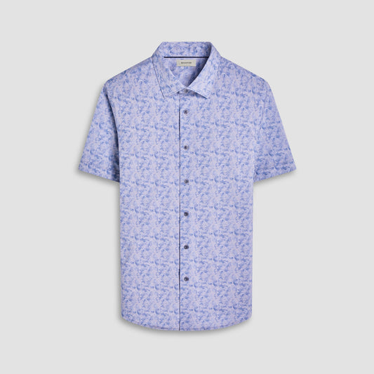 Bugatchi Miles Floral OoohCotton® Short-Sleeve Shirt Cobalt