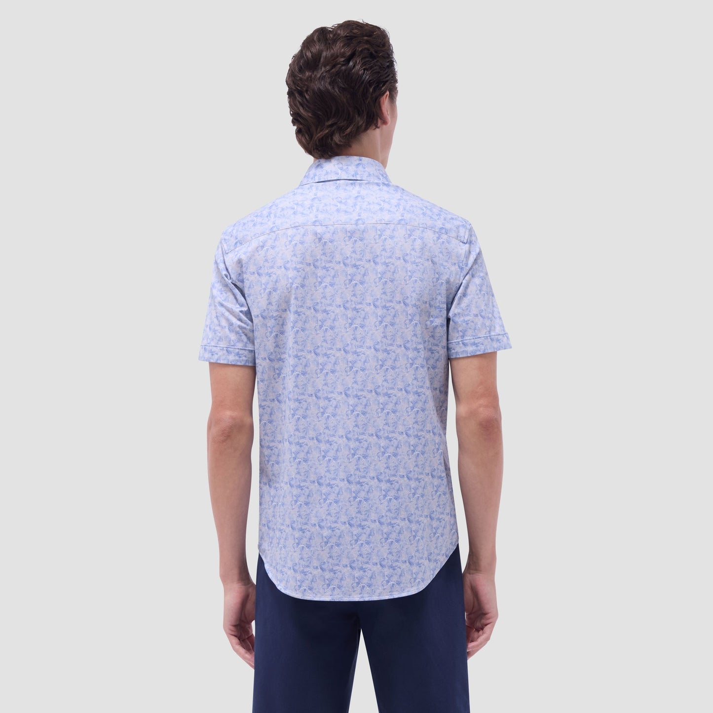 Bugatchi Miles Floral OoohCotton® Short-Sleeve Shirt Cobalt