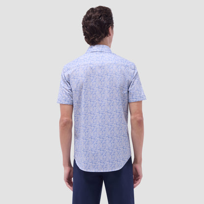 Bugatchi Miles Floral OoohCotton® Short-Sleeve Shirt Cobalt