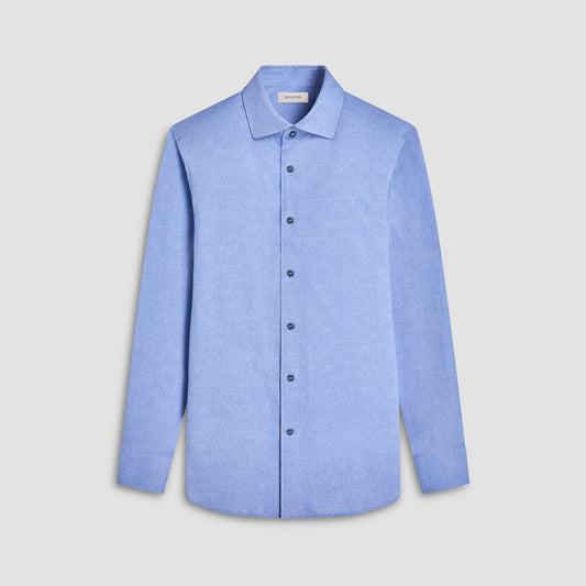 Bugatchi Devon Heathered OoohCotton® Shirt Air Blue