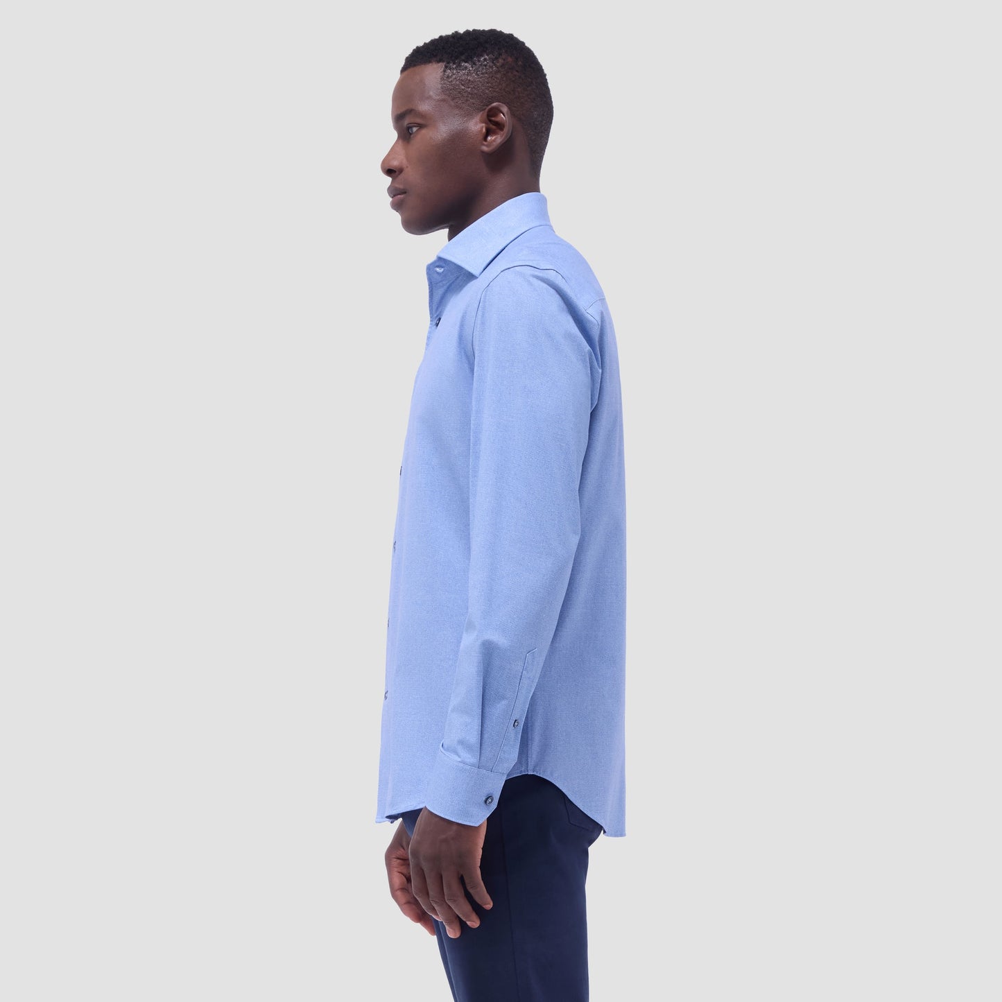 Bugatchi Devon Heathered OoohCotton® Shirt Air Blue