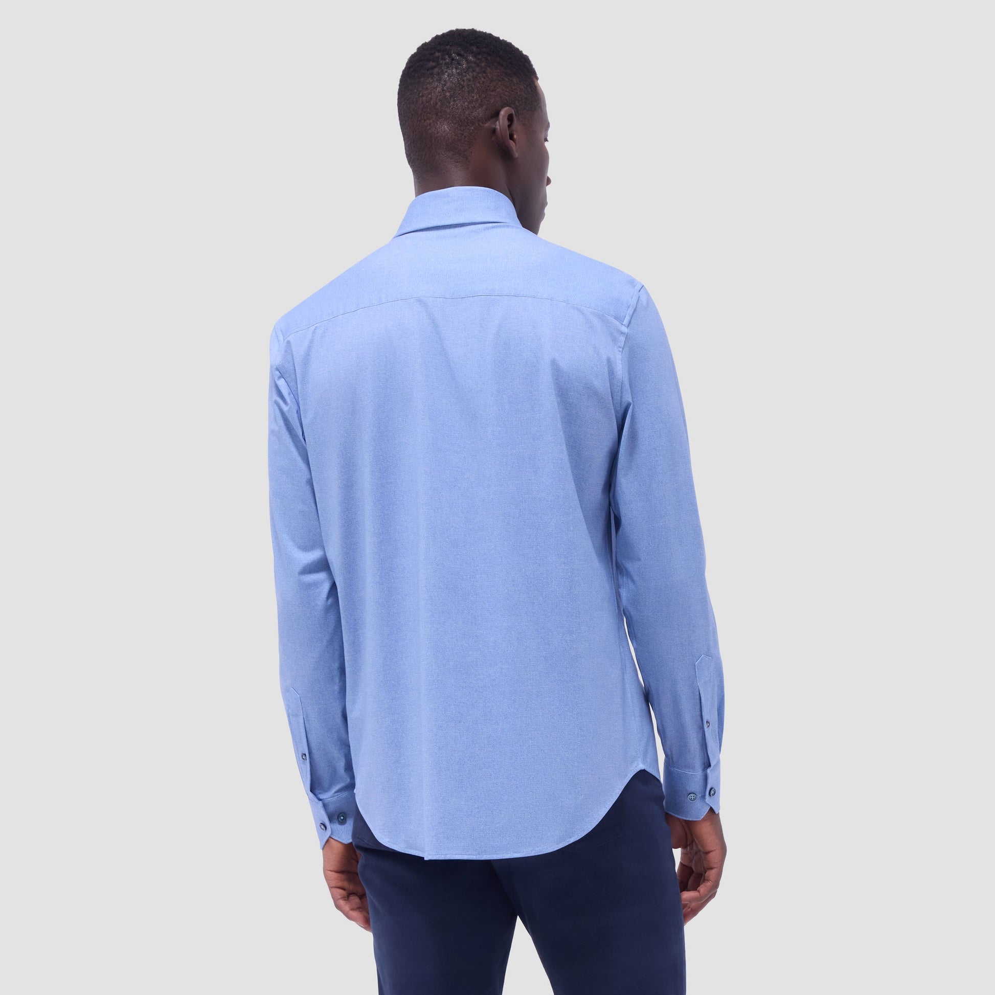 Bugatchi Devon Heathered OoohCotton® Shirt Air Blue