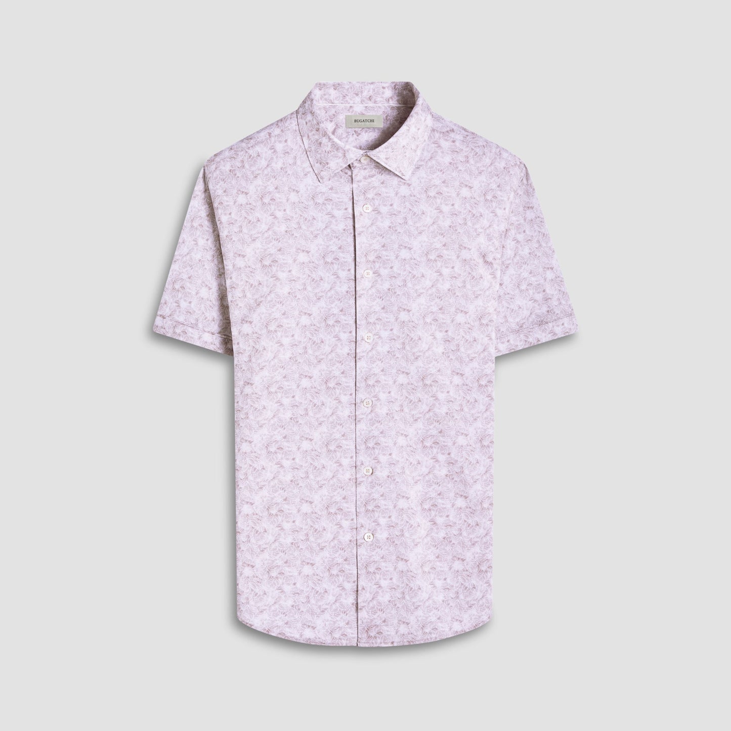 Bugatchi Miles Floral OoohCotton® Short-Sleeve Shirt Sand