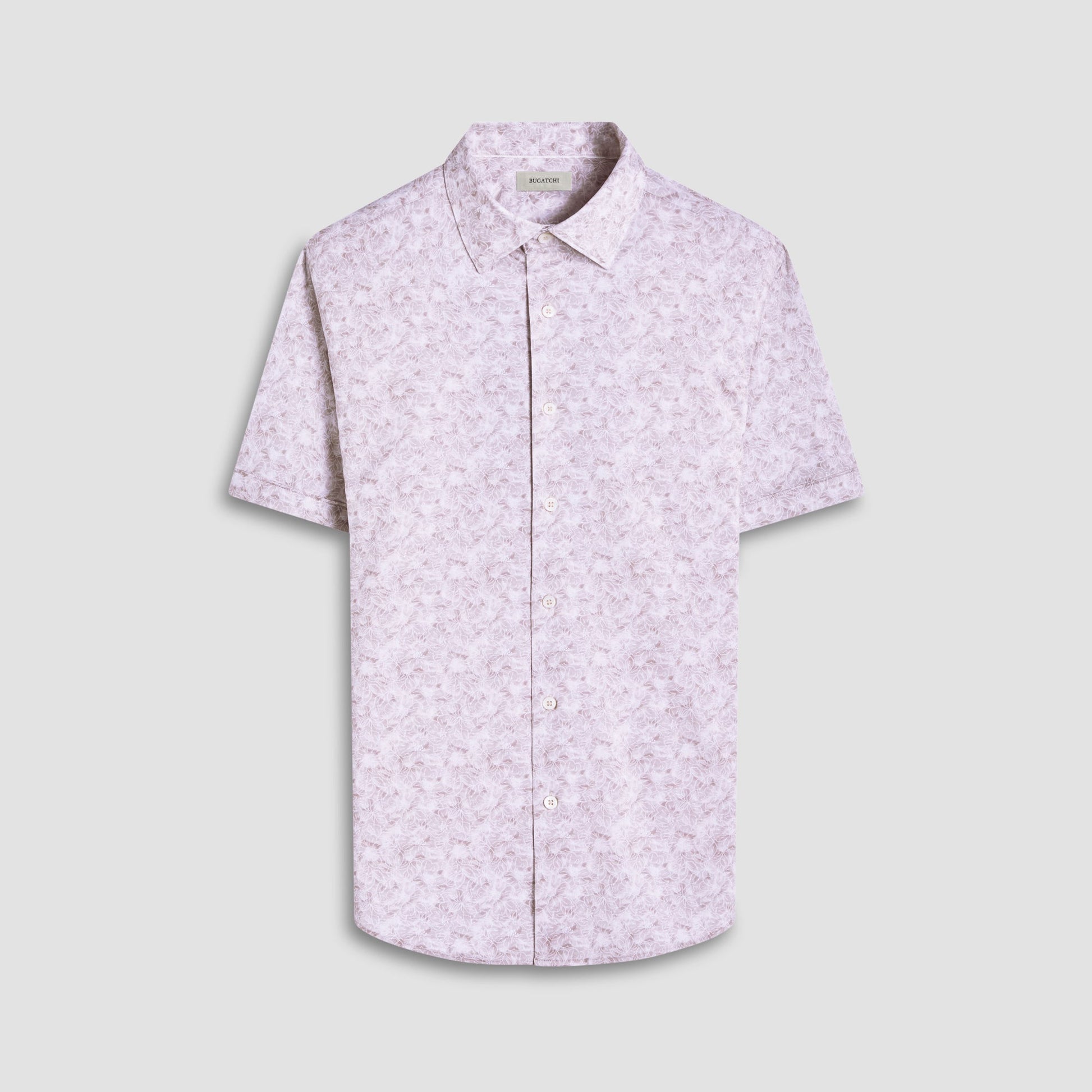 Bugatchi Miles Floral OoohCotton® Short-Sleeve Shirt Sand