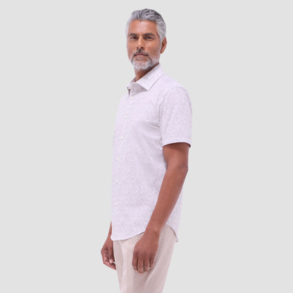 Bugatchi Miles Floral OoohCotton® Short-Sleeve Shirt Sand