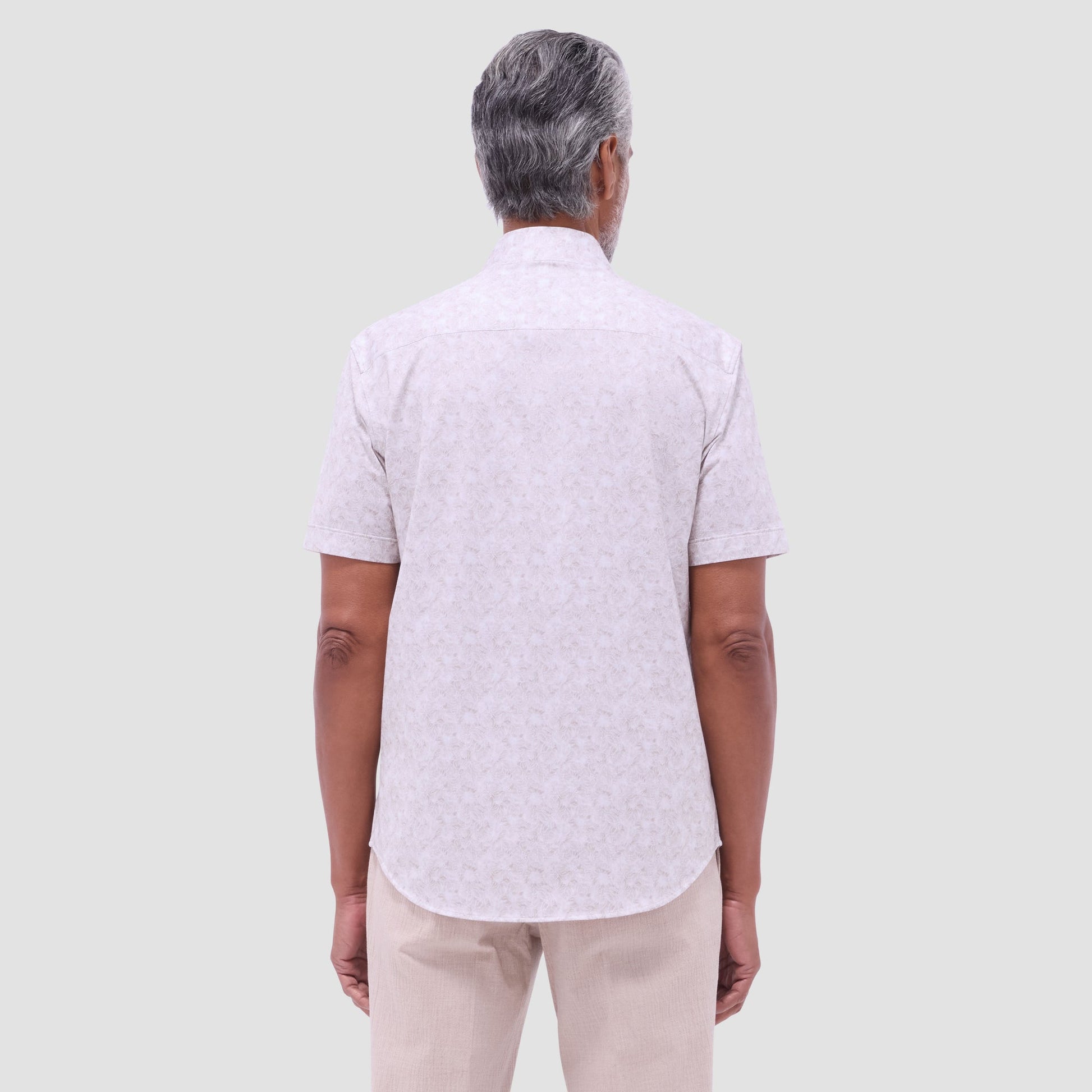 Bugatchi Miles Floral OoohCotton® Short-Sleeve Shirt Sand