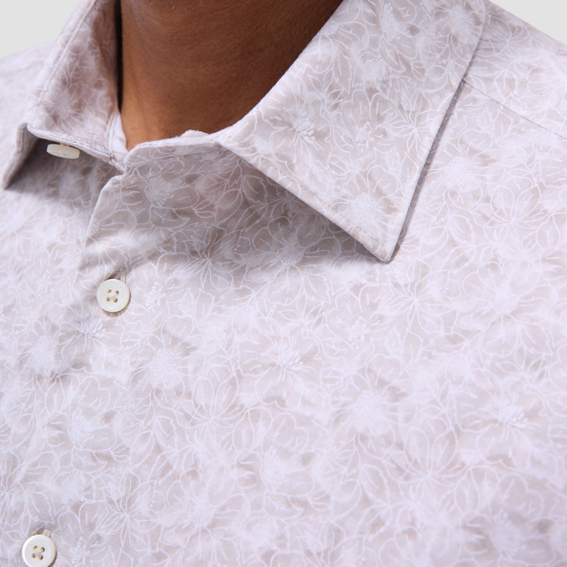 Bugatchi Miles Floral OoohCotton® Short-Sleeve Shirt Sand