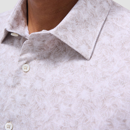 Bugatchi Miles Floral OoohCotton® Short-Sleeve Shirt Sand