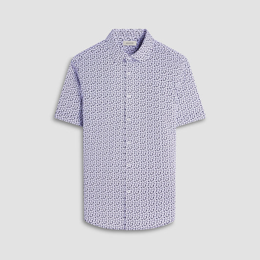 Bugatchi Miles Floral OoohCotton® Short-Sleeve Shirt Black