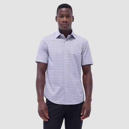 Bugatchi Miles Floral OoohCotton® Short-Sleeve Shirt Black