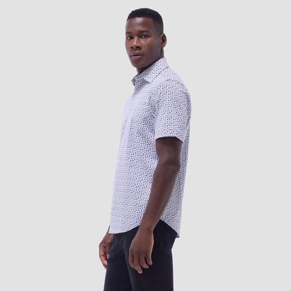 Bugatchi Miles Floral OoohCotton® Short-Sleeve Shirt Black