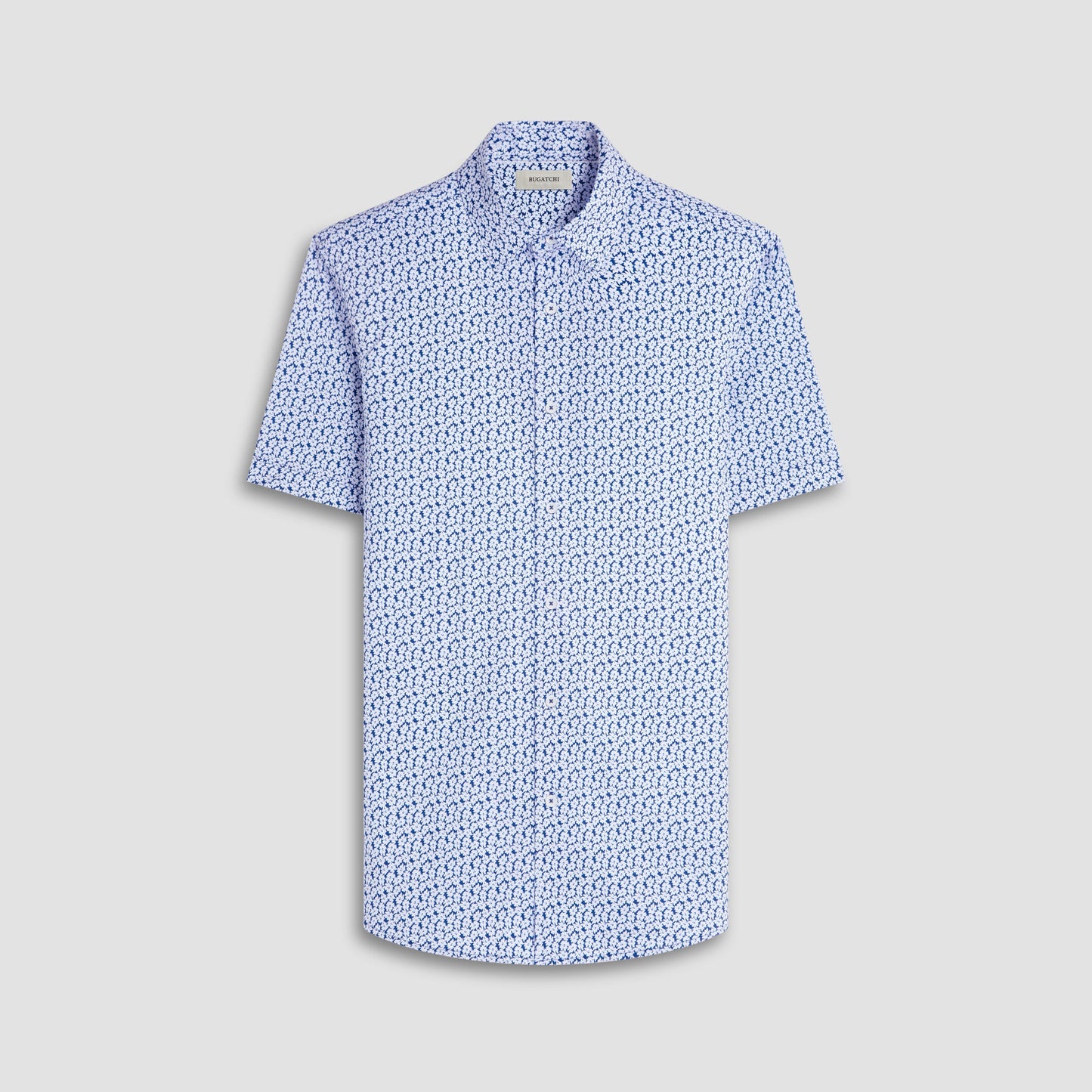 Bugatchi Miles Floral OoohCotton® Short-Sleeve Shirt Indigo