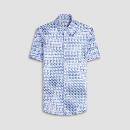 Bugatchi Miles Floral OoohCotton® Short-Sleeve Shirt Indigo