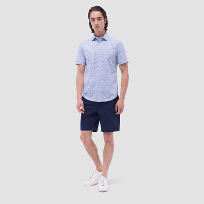 Bugatchi Miles Floral OoohCotton® Short-Sleeve Shirt Indigo